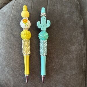 Sunshine and Cactus Beaded Pen Set